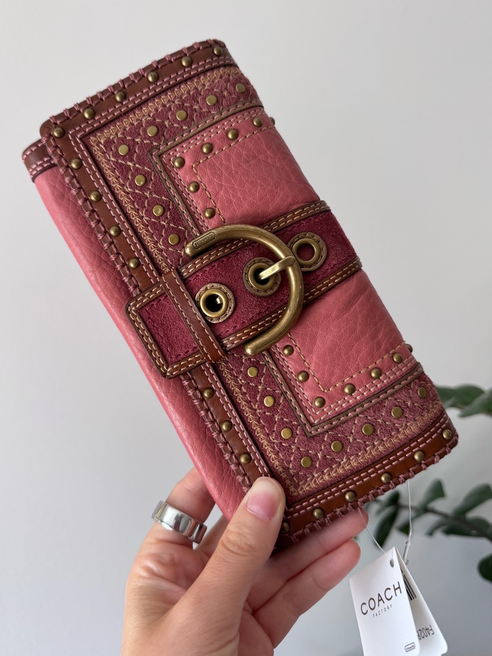 Y2K Coach Mia Soho Studded Wallet Rose Pink